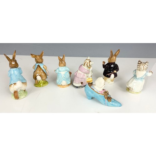 158 - COLLECTION OF BESWICK BEATRIX POTTER FIGURES SOME A/F, BROWN BACK STAMP