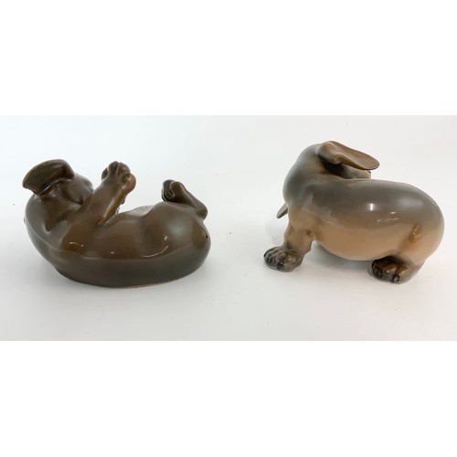 149 - TWO ROYAL COPENHAGEN DACHSHUND PUPPY FIGURES