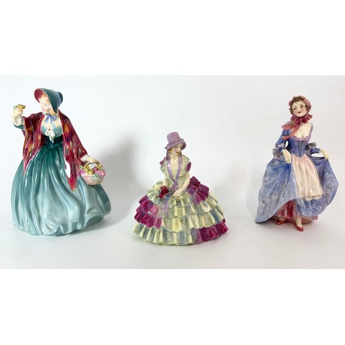 163 - COLLECTION OF ROYAL DOULTON  VINTAGE FIGURINES (5)  SPRINGFLOWERS HN 1807,SUZETTE HN 1577, CHLOE HN ... 