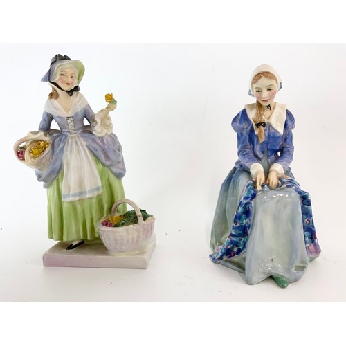 163 - COLLECTION OF ROYAL DOULTON  VINTAGE FIGURINES (5)  SPRINGFLOWERS HN 1807,SUZETTE HN 1577, CHLOE HN ... 