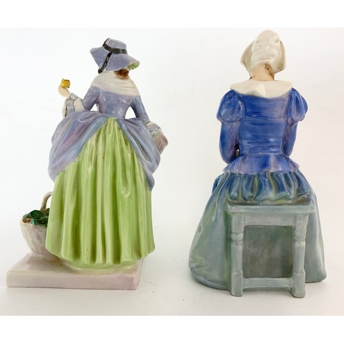 163 - COLLECTION OF ROYAL DOULTON  VINTAGE FIGURINES (5)  SPRINGFLOWERS HN 1807,SUZETTE HN 1577, CHLOE HN ... 