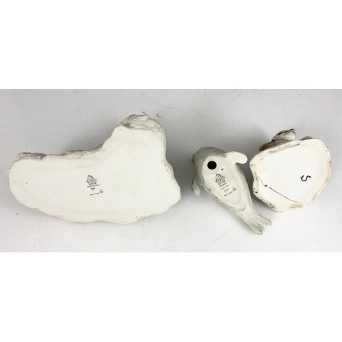 155 - BOEHM PORCELAIN MODELS OF A SEAL , A  SEAL PUP & A PENGUIN CHICK (SECONDS)