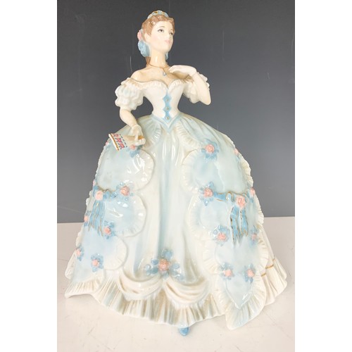 161 - 3 ROYAL WORCESTER FIGURINES THE LAST WALTZ WITH COA, THE MASQUERADE BEGINS & THE FIRST QUADRILLE