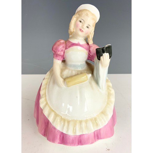 162 - COALPORT FIGURINE LA DIVINA WITH COA, ROYAL DOULTON COOKIE & ROYAL WORCESTER EVENING  ENGAGEMENT FIG... 