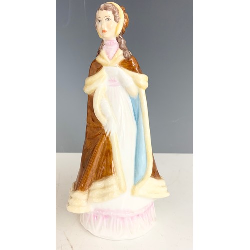 162 - COALPORT FIGURINE LA DIVINA WITH COA, ROYAL DOULTON COOKIE & ROYAL WORCESTER EVENING  ENGAGEMENT FIG... 