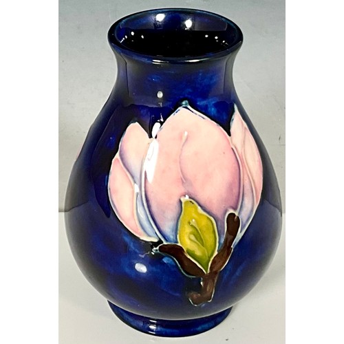 177 - SMALL BALUSTER BLUE GROUND MOORCROFT VASE