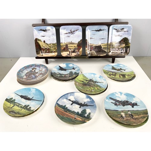 197 - SET OF FOUR LIMITED EDITION BRADEX RECTANGULAR AIRCRAFT PLATES TOGETHER WITH A QUANTITY OF ROYAL DOU... 