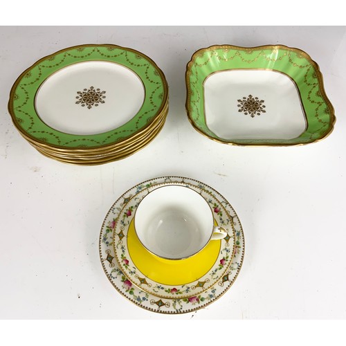 208 - SUSIE COOPER COFFEE SERVICE , AYNSLEY PLATES  & BOWL , SHELLEY TRIO