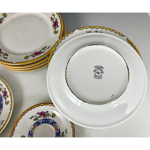 222 - ROYAL WORCESTER PORCELAIN COFFEE AND DINNER SERVICE EX ‘CASTLE HOTEL TAUNTON’