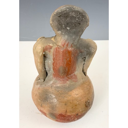 252 - POSSIBLY PERUVIAN TERRACOTTA POT 16cm  TALL