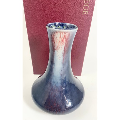 242 - COBRIDGE WARE BLUE GLAZED VASE 19cm TALL BOXED