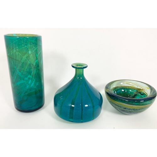 266 - STUDIO ART GLASS  INCLUDING PAPERWEIGHTS AND A MDINA VASE