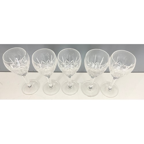 290 - FIVE WATERFORD CRYSTAL MARQUIS WINE GLASSES