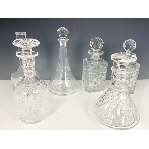 280 - MISC. CUT GLASS CRYSTAL DECANTERS