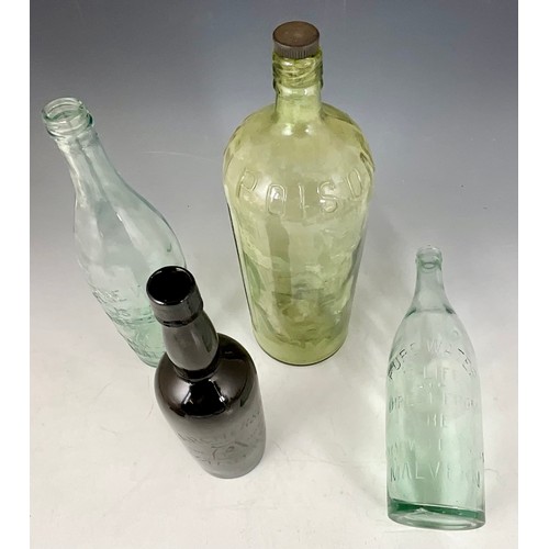 294 - 3 RARE BOTTLES RELATING TO MALVERN SPRING WATER & LARGE BOTTLE MARKED POISON