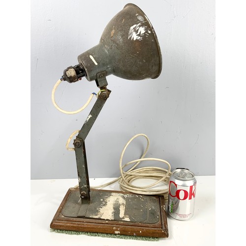 317 - ADJUSTABLE ANGLEPOISE TYPE LAMP ON WOODEN BASE