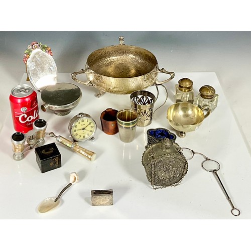 337 - INTERESTING SELECTION OF SILVER AND PLATED WARES AND OTHER ITEMS INC. CHARLES EDWARDS ARTS AND CRAFT... 