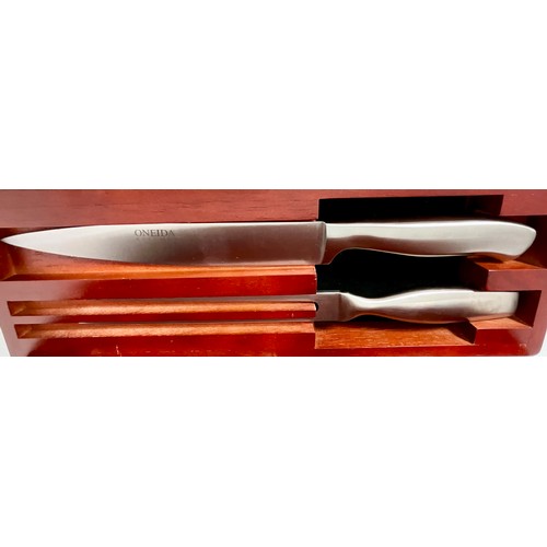 329 - BOXED SETS OF CARVING KNIFE AND FORK, FISH KNIVES AND FORKS, FRUIT KNIVES AND SALAD SERVER