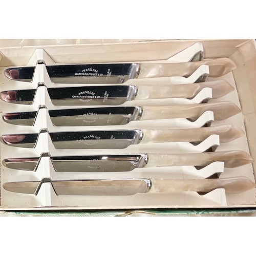 329 - BOXED SETS OF CARVING KNIFE AND FORK, FISH KNIVES AND FORKS, FRUIT KNIVES AND SALAD SERVER