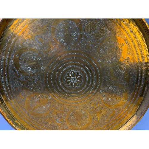 356 - INDIAN BRASS TRAY 60cm DIAMETER