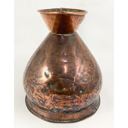 343 - COPPER TWO GALLON HARVEST JUG 32cm TALL