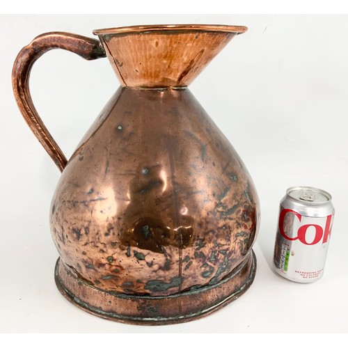 343 - COPPER TWO GALLON HARVEST JUG 32cm TALL