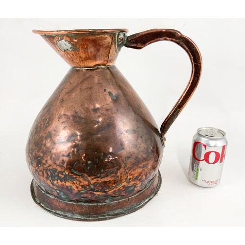 343 - COPPER TWO GALLON HARVEST JUG 32cm TALL