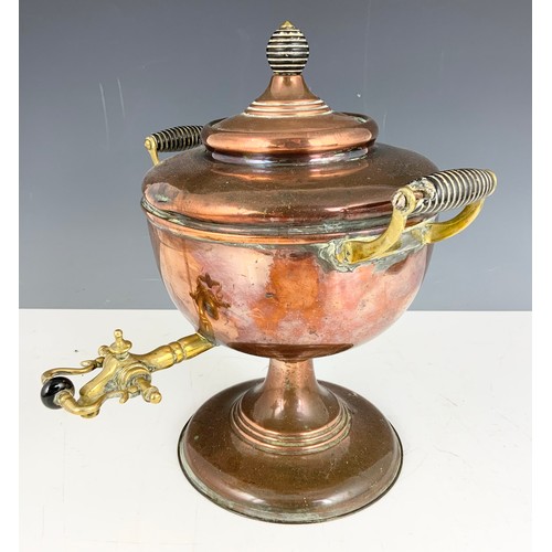 344 - COPPER  & BRASS SAMOVAR 32cm TALL