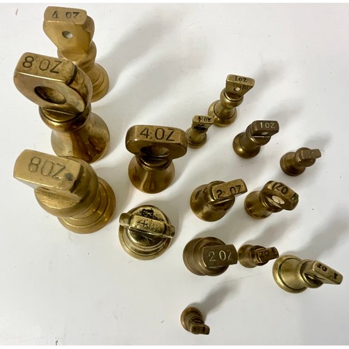 377 - SELECTION OF VINTAGE BRASS WEIGHTS