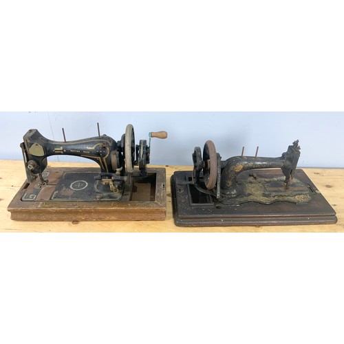 382 - 2 OLD SEWING MACHINES