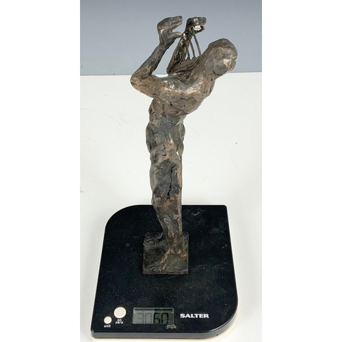 340 - FIGURE, BELIEVED TO BE BRONZE WITH FOUNDARY MARKS, LTD. ED. 28/50, APPROX. 28 cm 3060g GROSS