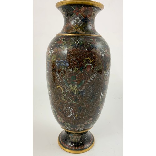 385 - TWO PIECES OF JAPANESE CLOISONNE WARE TALLEST  16cm