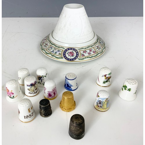 396 - VARIOUS MISC. ITEMS INCLUDING MINIATURE CLOISONNE TEA POT,COLLECTION OF THIMBLES ETC