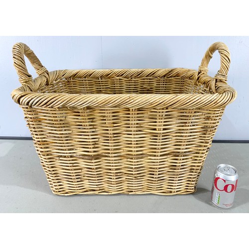 436 - LOCKABLE BASKET WIDTH 76cm WITH A LAUNDRY / LOG BASKET WITH 2 HANDLES WIDTH 65cm