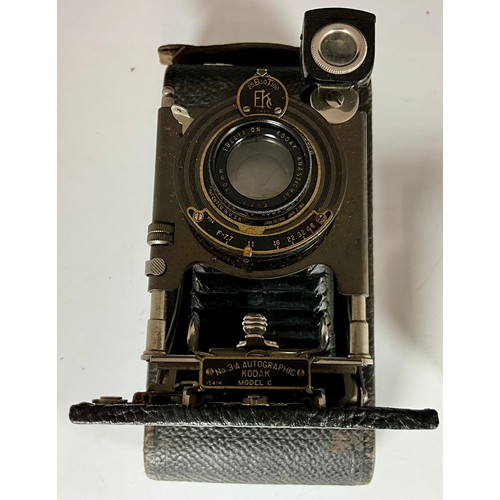 443 - VINTAGE KODAK No. 3-A AUTOGRAPHIC MODEL C T/W BOXED  SIX-20 FOLDING BROWNIE