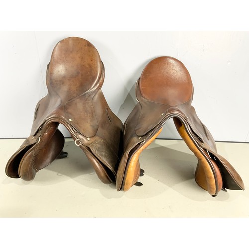 480 - THREE LEATHER SADDLES