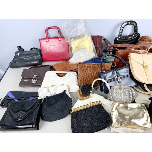 501 - MISC. HANDBAGS TOGETHER WITH TWO MONOGRAMED VANITY CASES