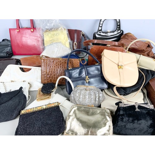 501 - MISC. HANDBAGS TOGETHER WITH TWO MONOGRAMED VANITY CASES