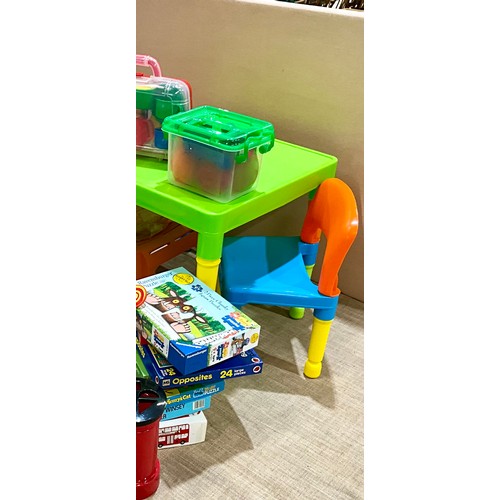 508 - COLLECTION OF CHILDS FURNITURE, LEARNING TOYS AND PUZZLES