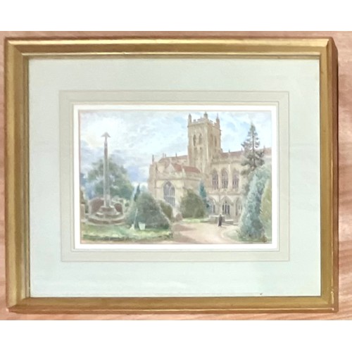 33 - HARRY GOODWIN WATERCOLOUR MALVERN PRIORY C. 1920’S