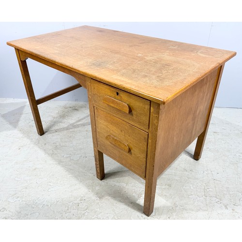 582 - OAK DESK, WITH 2 DRAWERS 122cm x 68cm