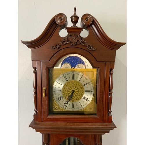 305 - LONG CASED CLOCK WITH MOON DIAL