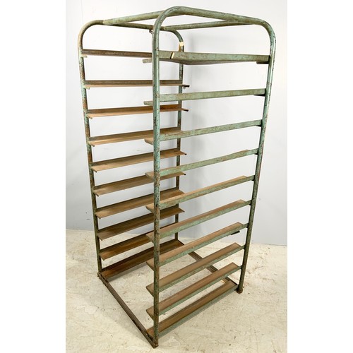 536 - VINTAGE  METAL  INDUSTRIAL / WORK SHOP SHELVING 157cm TALL