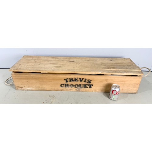 540 - WOODEN CASED TREVIS CROQUET SET