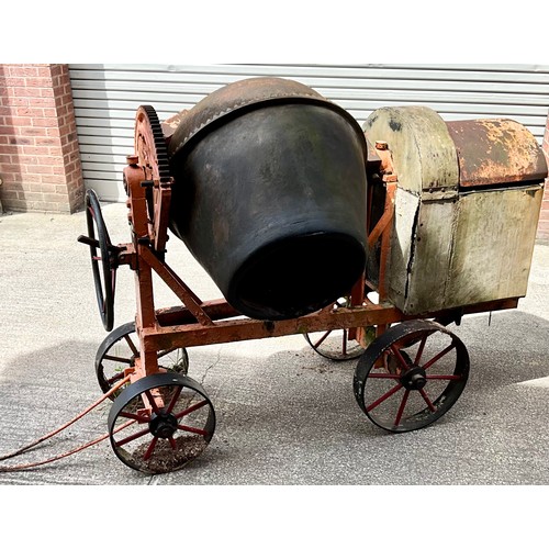 5 - VINTAGE CEMENT MIXER, WITH LISTER ENGINE