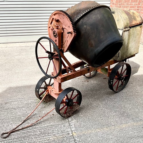 5 - VINTAGE CEMENT MIXER, WITH LISTER ENGINE