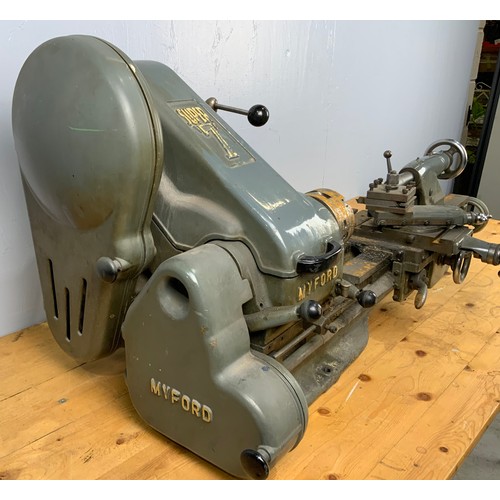 515 - MYFORD SUPER 7 LATHE PLEASE SEE ADDITIONAL IMAGES OF THE HOME MADE CABINET WHICH IS INCLUDED WITH TH... 