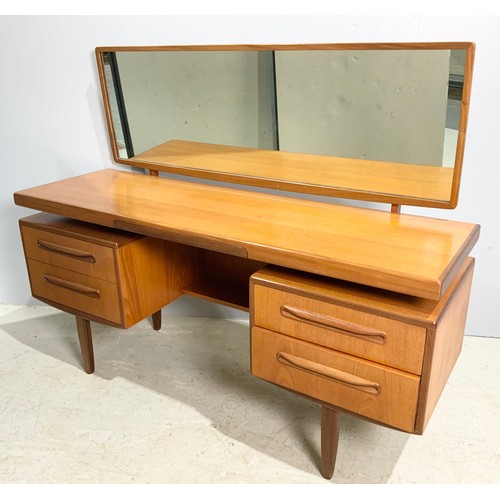 645 - G PLAN FRESCO TEAK FLOATING TOP DRESSING TABLE WITH MIRROR WIDTH 152cm