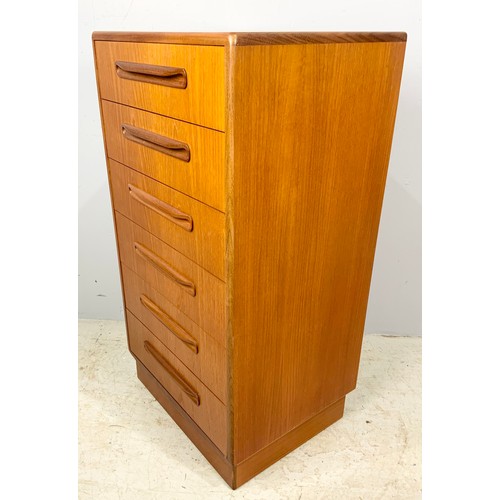 668 - G PLAN FRESCO TEAK CHEST OF SIX DRAWERS 56cm WIDTH , 104cm TALL