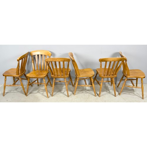 705 - SIX SLAT BACK KITCHEN CHAIRS